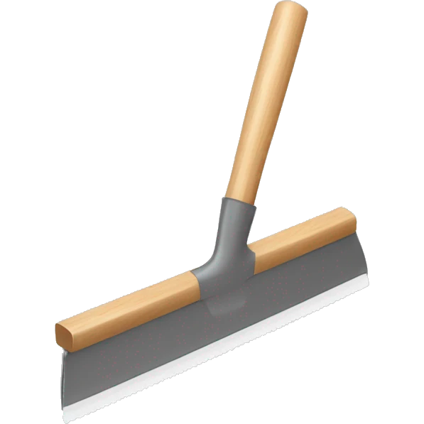 squeegee with long wooden handle emoji