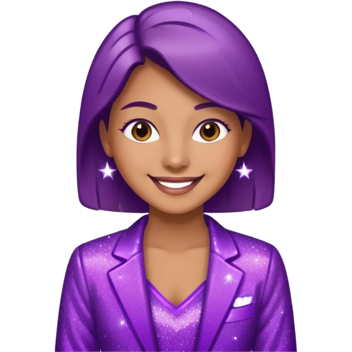supervisor wearing glitter purple glittery clothes emoji