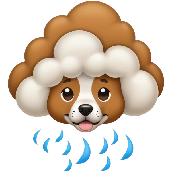 Dog with fart cloud emoji