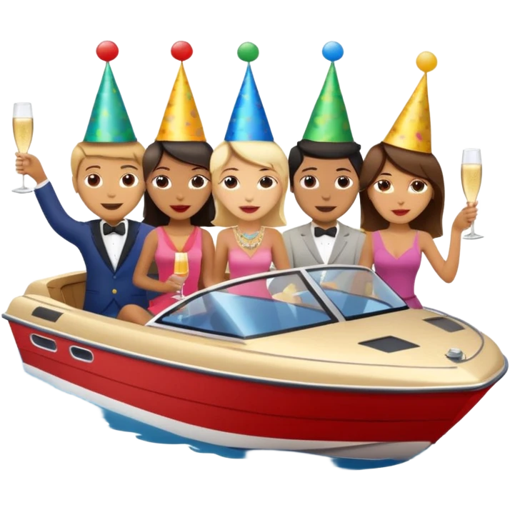 Party on speedboat  emoji