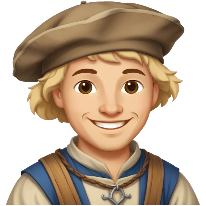 smilling medieval French peasant emoji