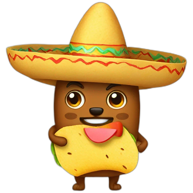 taco wearing sombrero emoji