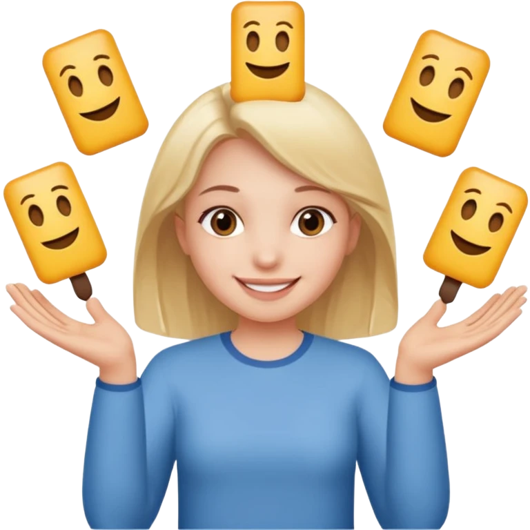 girl holding a six in one hand and a seven in the other hand emoji