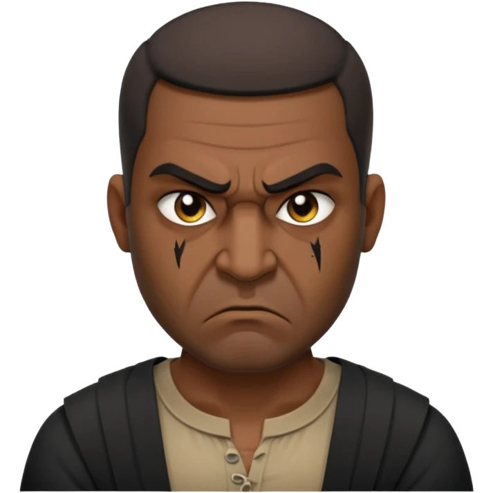 an angry Iraqi, in profile, chest-high emoji