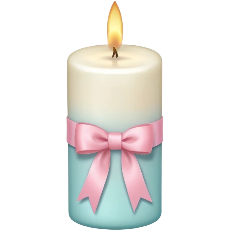 candle with pink pastel ribbon emoji