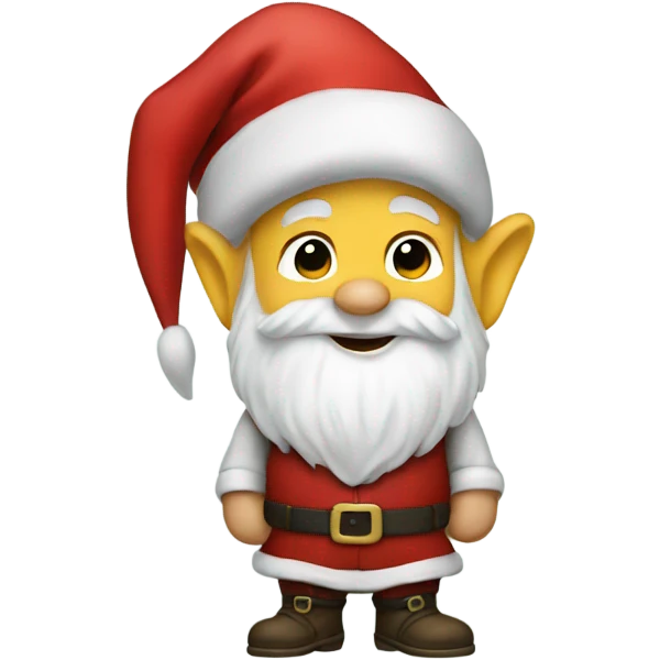 Gnome wearing Santa emoji