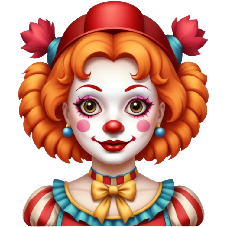 Cute female Vintage circus clown emoji