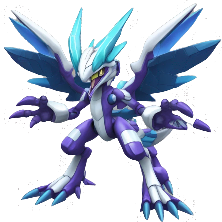  cool edgy shiny colorful Digimon-Dialga-Genesect-Raptor full body emoji
