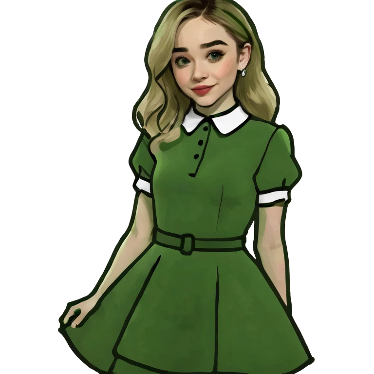 Sabrina Carpenter blonde singer in a glamorous Short n' Sweet style dress emoji