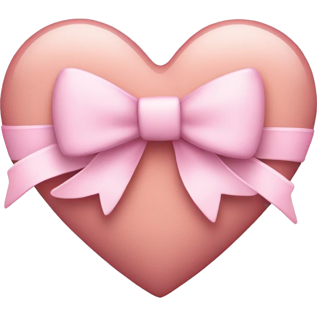 Light pink heart with a light pink bow emoji