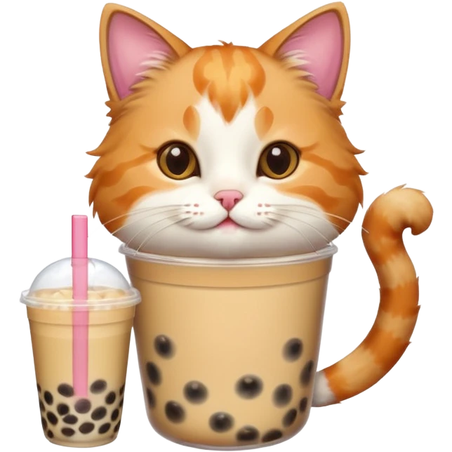 cat drinks bubble tea emoji