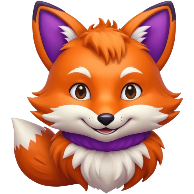 Purple colored retro fox emoji