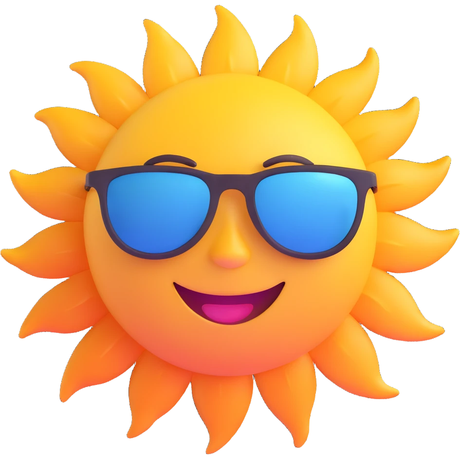 smiling sun with sunglasses emoji