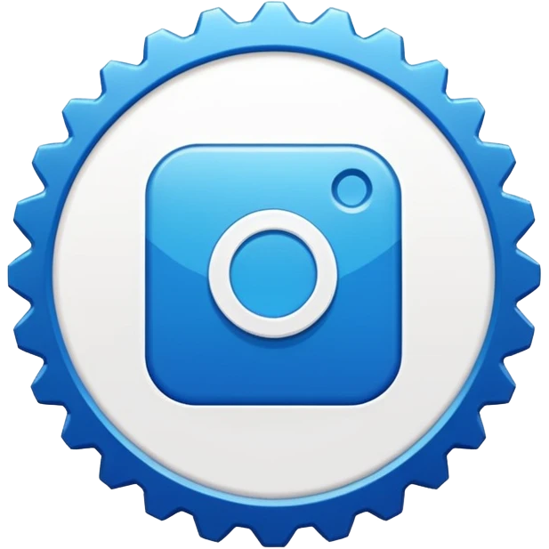 A high-resolution 2D icon of an Instagram-style verified badge. 8 jagged circle emoji