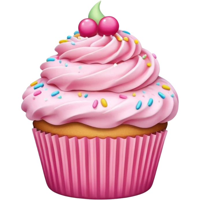 Cupcake with pink icing emoji
