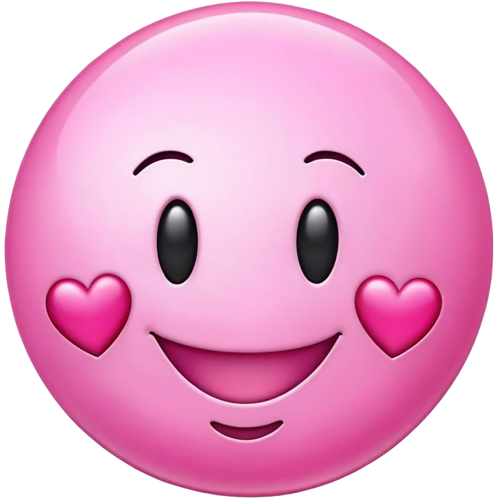 Pink smiley face with hearts  emoji