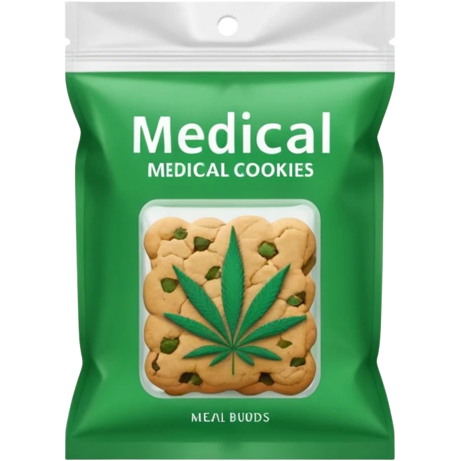 Weed pound baggie with the name medical cookies on it

 emoji