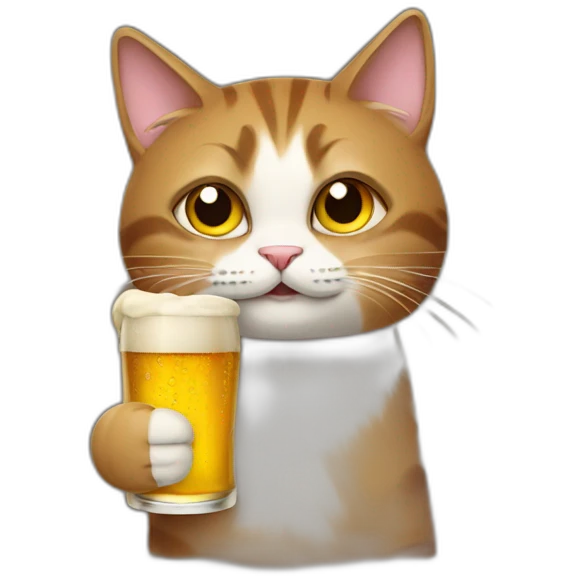a cat with a beer emoji