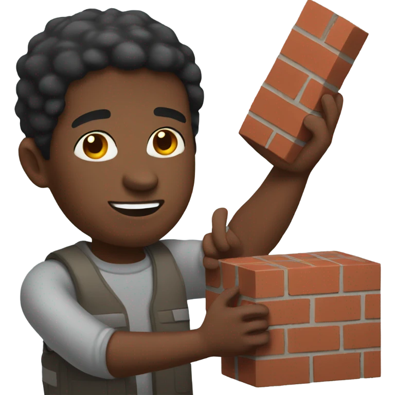 Black man holding a brick emoji