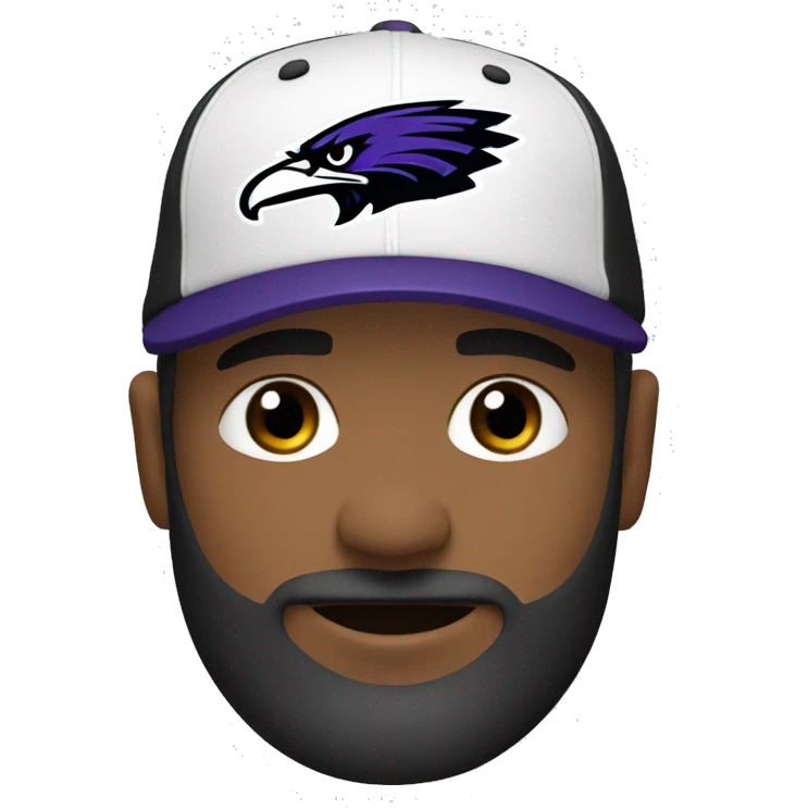 White guy beard with ravens football hat emoji