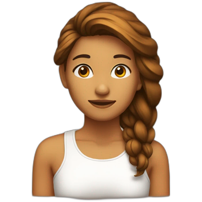 CHICA CON PELO LARGO MARRON  emoji