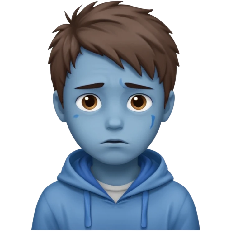 Sad face blue. emoji  boy emoji
