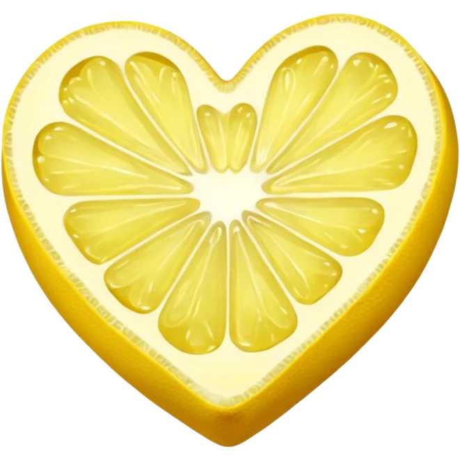 Realistic heart shaped lemon slice emoji