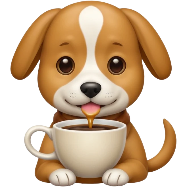 dog drinking coffee emoji