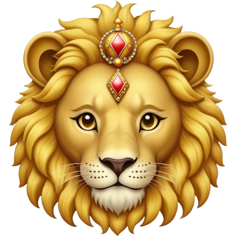 Vintage circus lion wearing filigree emoji
