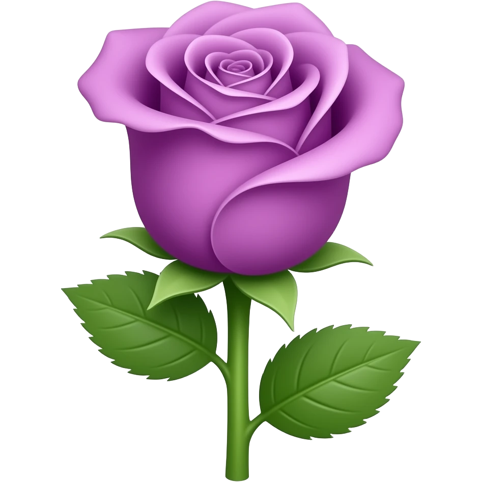 Small putple rose with stem emoji