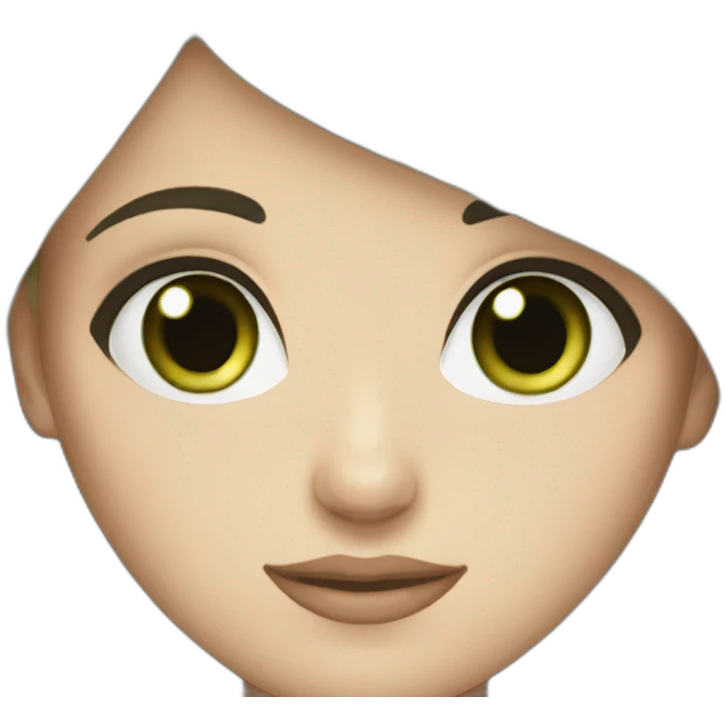 white girl short black hair green eyes emoji