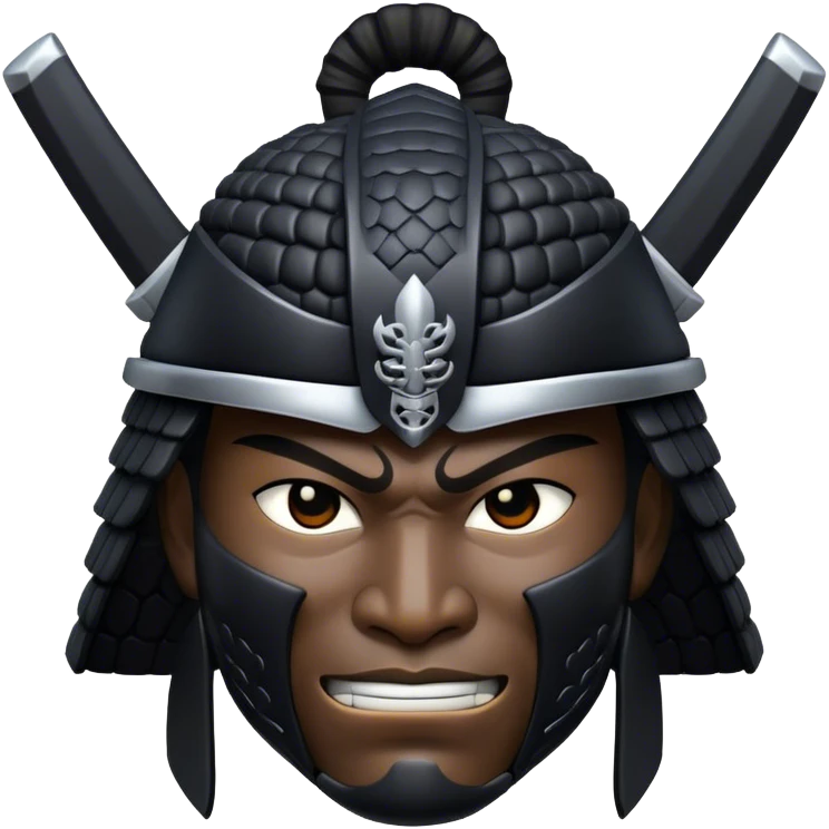 a black samurai head emoji