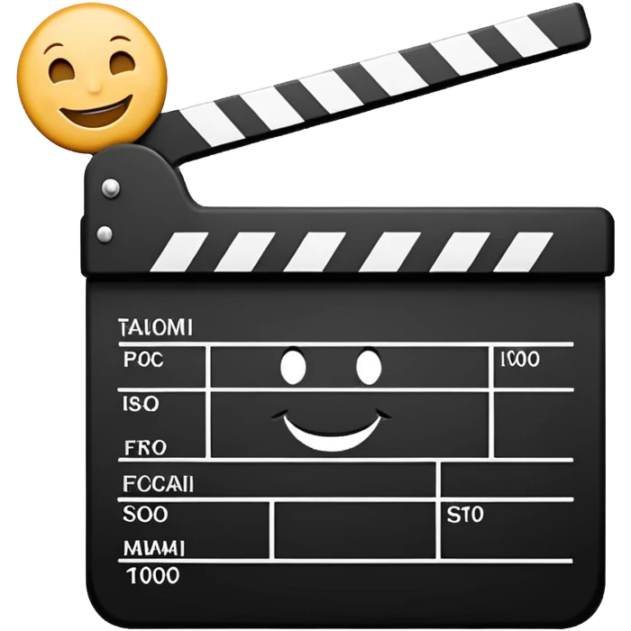 film slate smiling face emoji