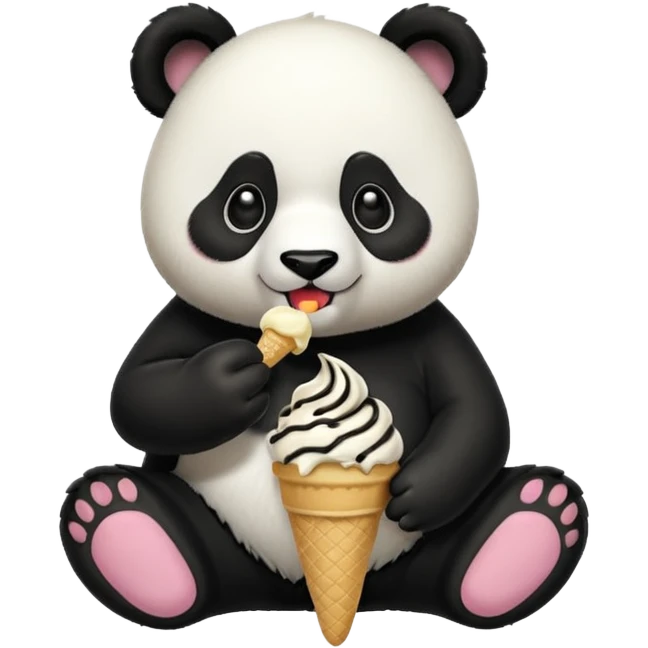 Panda eating ice cream emoji