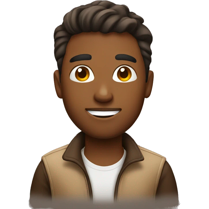 a brown person taking a selfie emoji
