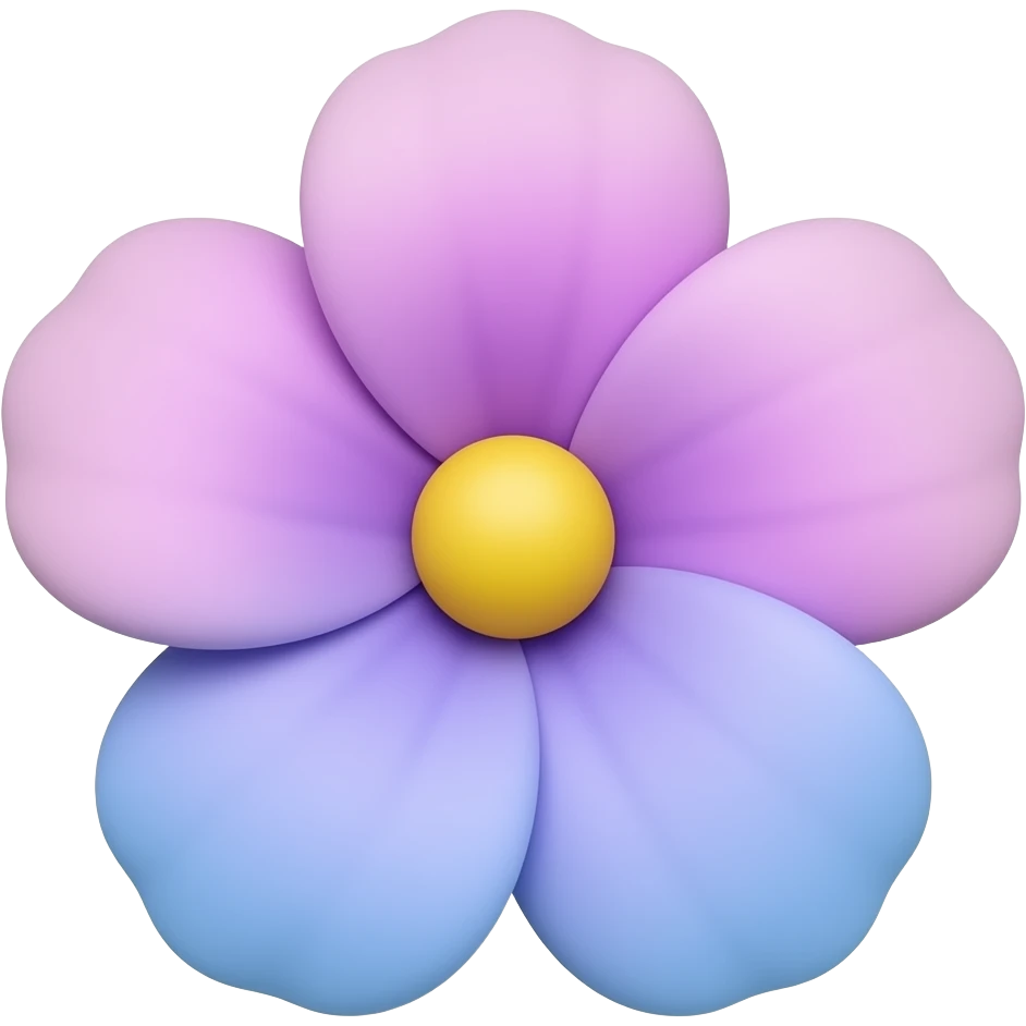 Light Purple pink blue mixed flower emoji