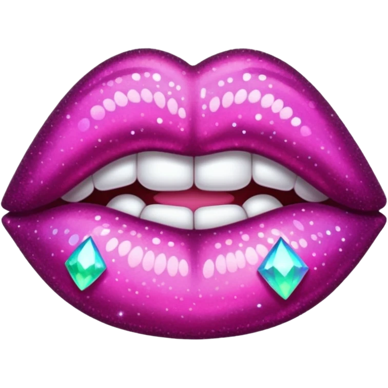 glitter dark pink kiss  emoji