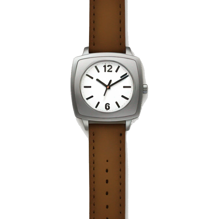 small watch with brown leather strap  emoji