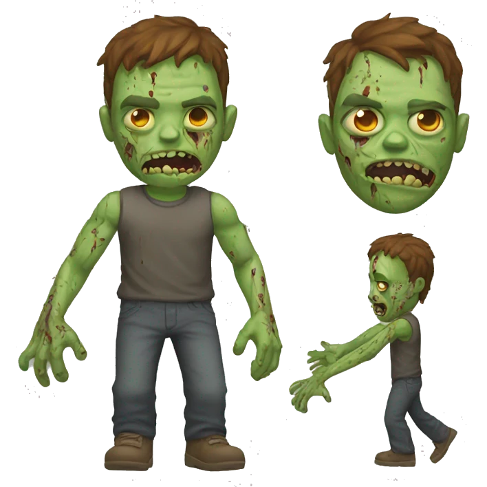 Guy with zombie skin emoji