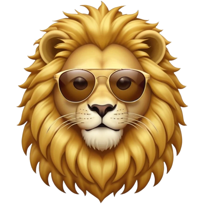 lion with sunglasses, cool pose emoji