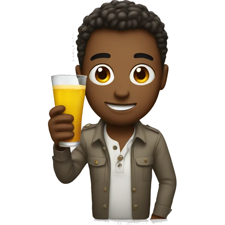 Emoji holding a drink emoji