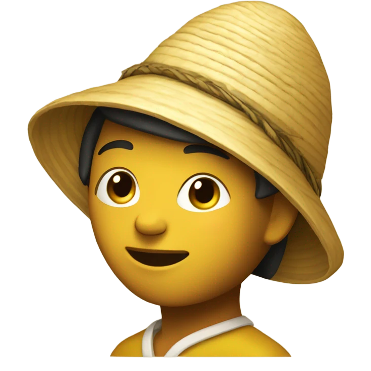yellow person with rice hat emoji