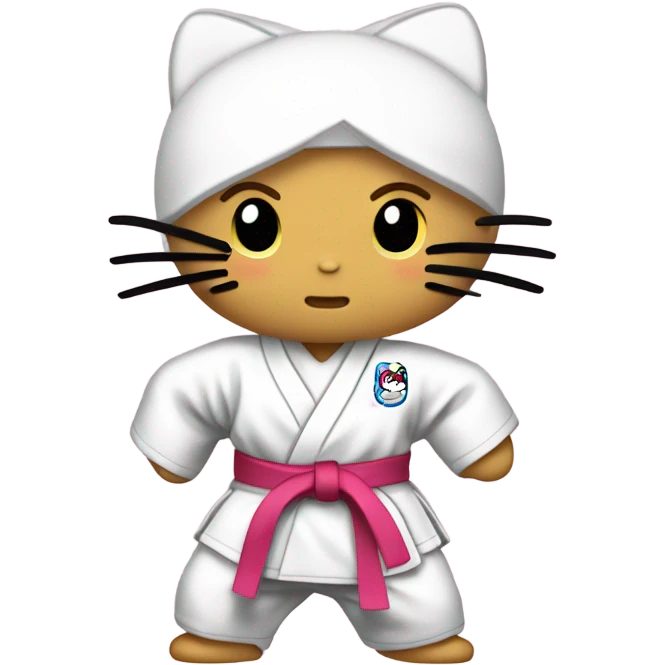 Hello kitty doing judo emoji