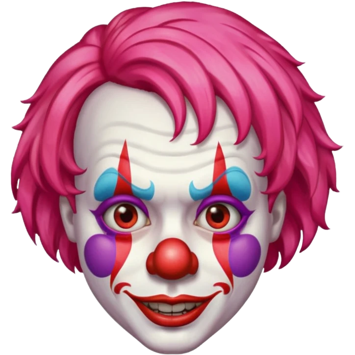 red glitter clown with the retarded facial expression emoji