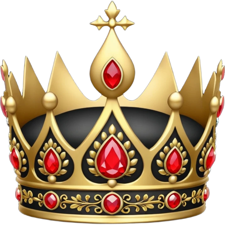 Black crown with red jewels emoji