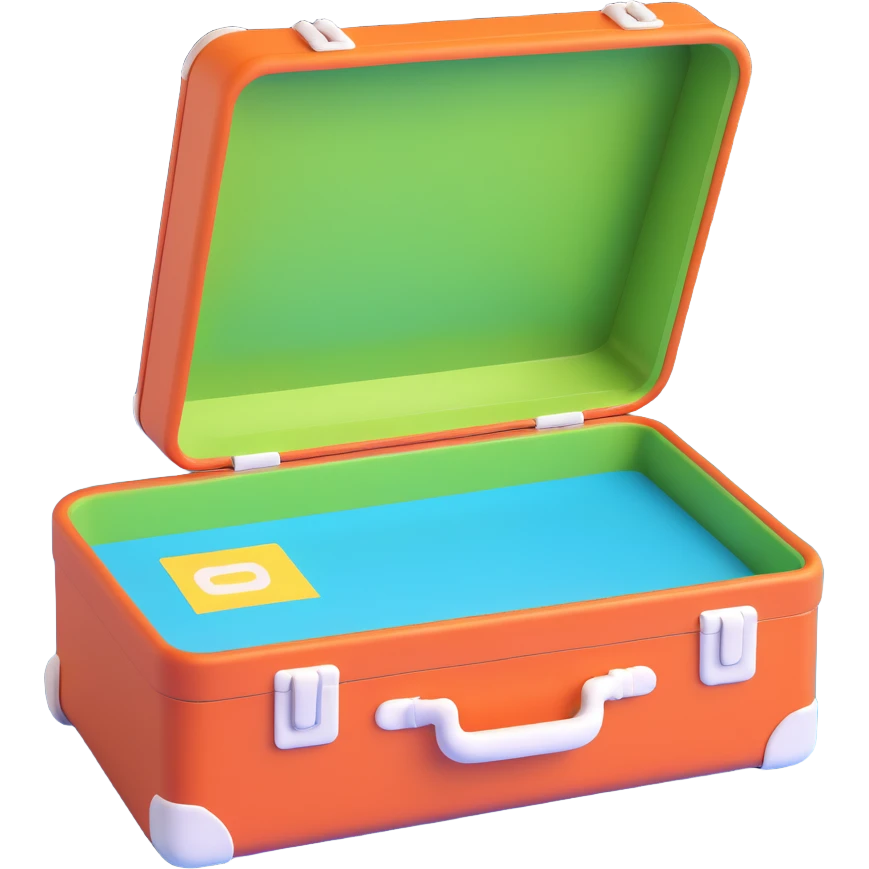 realistic 3D travel suitcase with soft shadows emoji