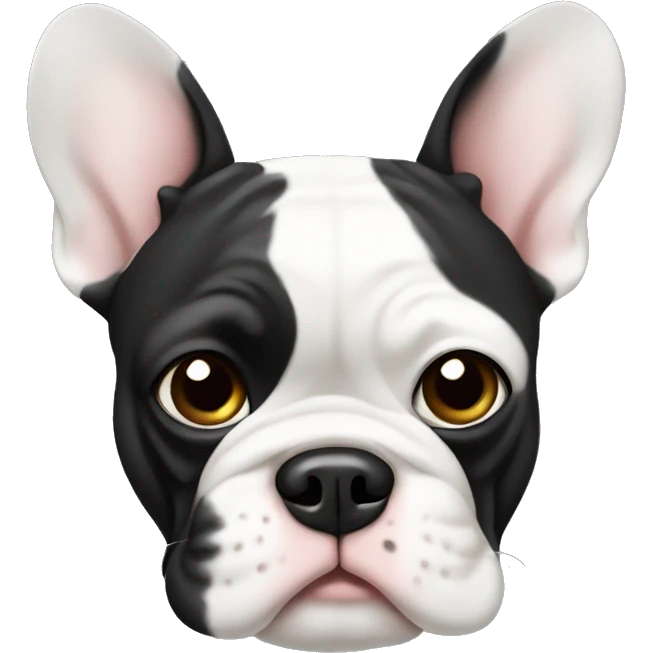French bouledogue black and white  emoji