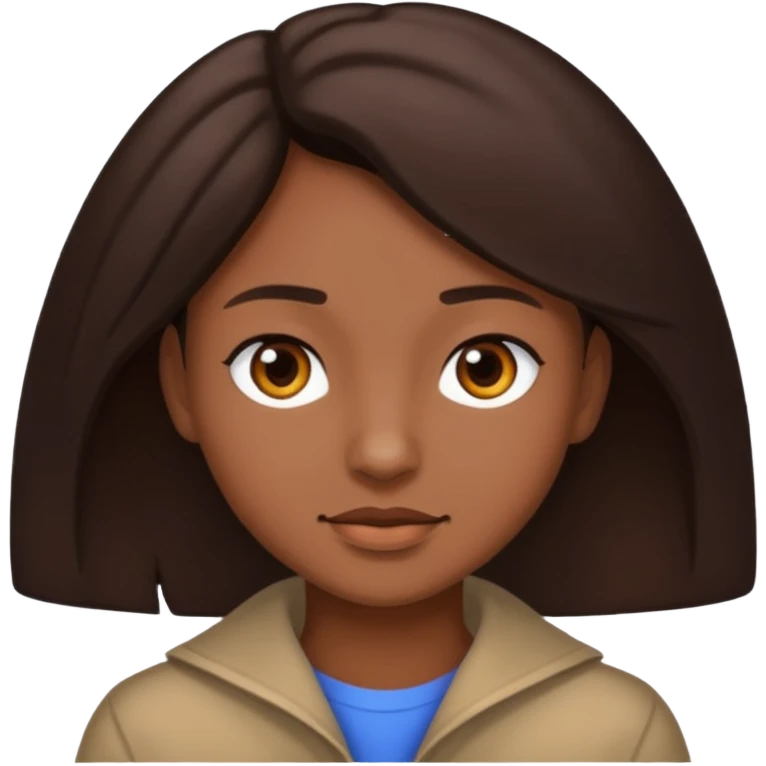 Cabelo castanhos escuro emoji