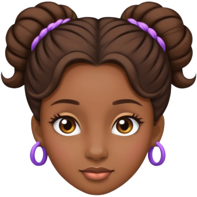 tạo cho tôi emoji tạo hình của công chúa da đen tóc nâu búi tóc 1 bên emoji