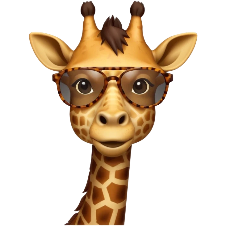 portrait of giraffe, wearing sun glasses, front view emoji